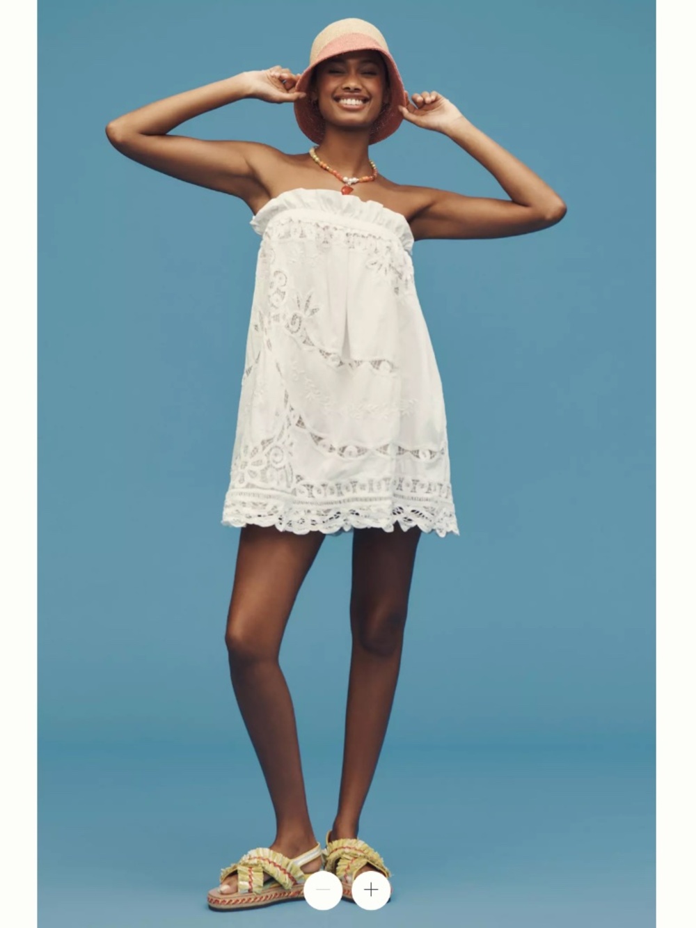 Anthropologie Maeve Strapless Lace Mini Dress - Picture 1 of 5